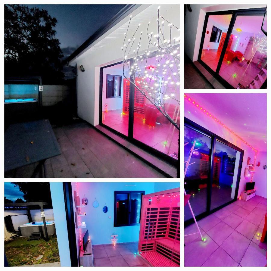 Un Sejour Romantique En Couple Avec Jacuzzi Prive Chromotherapie Jardin Maison Privee Ychoux Ngoại thất bức ảnh